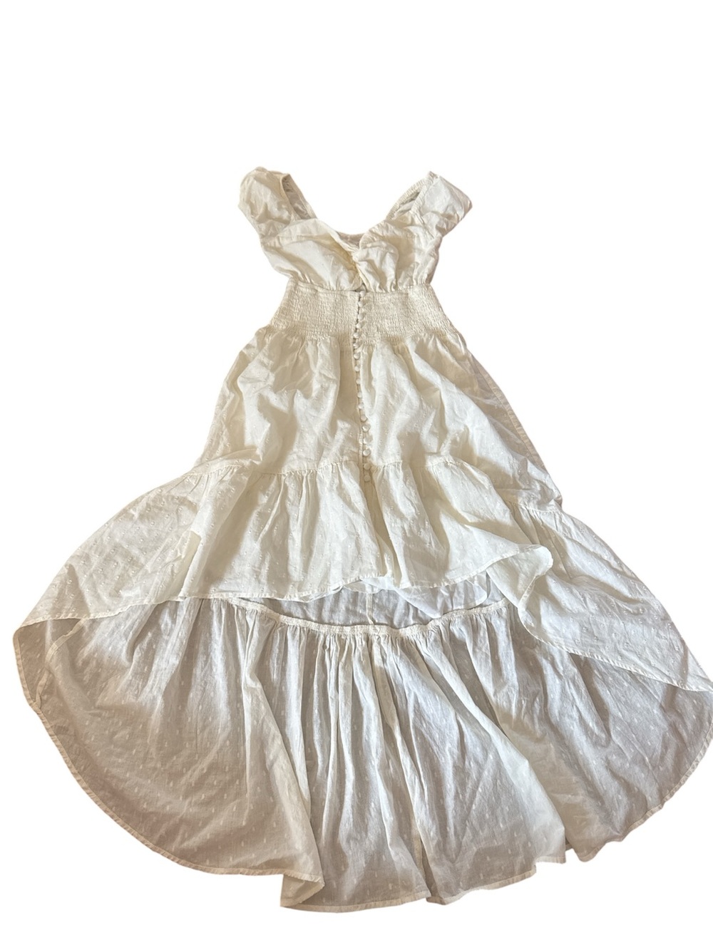 Shyanne cream Tiered Maxi Dress with Button Front size small